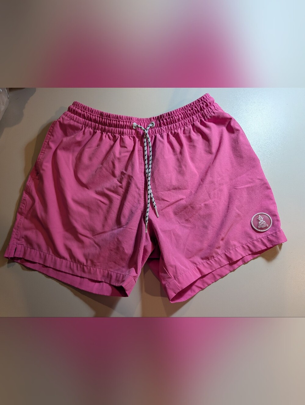 Chubbies Mens M 5.5 Pink Drawstring Casual Swim Shorts